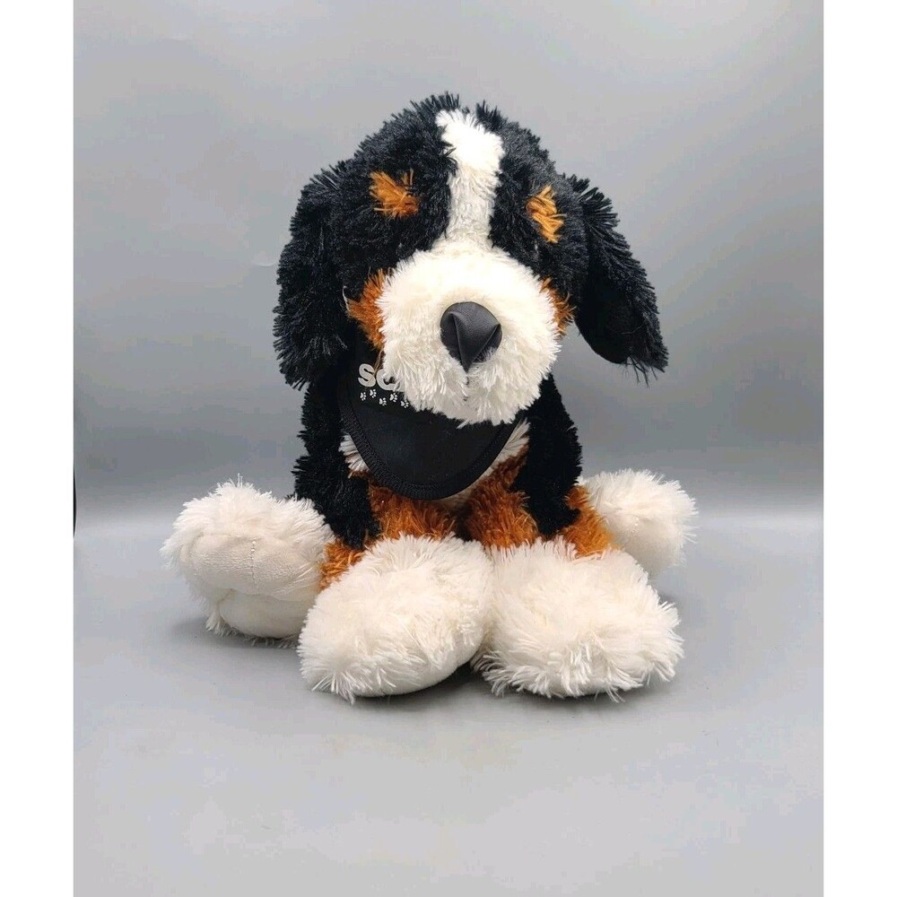 Scheels Jaag 2015 Bernese Dog 12” JAAG Black White Brown Bandana Plush